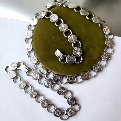 Vintage Estate Sarah Coventry Silver Tone Bracelet 7 L Choker Necklace 16 L Set • $1.25