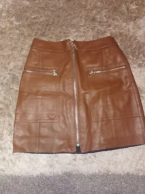 River Island Mini Skirt Bodycon Leather Skirt Plt Zara Boohoo Asos • £8