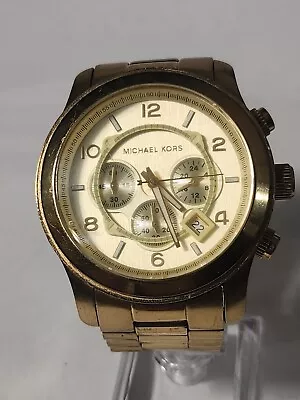 Michael Kors Runway Chronograph Stainless Steel Watch MK8077 New Battery • $35