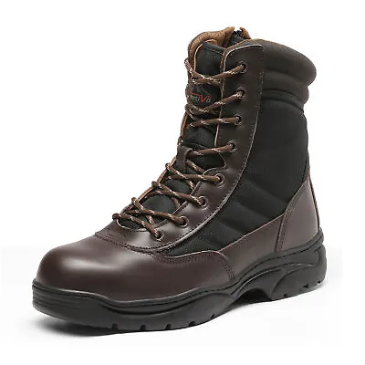 Men's Steel Toe Safety Work Boots Anti-Slip Military Boots Tactical Boots US • $46.99