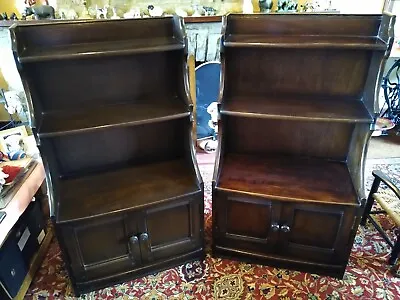 £280 • Buy Two Elegant Ercol Waterfall Display Cabinets With Lower Cupboards  Now Reduced 