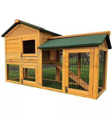 Xl 6ft Luxx Rabbit Hutch With Run For Small Pets | Top Selling Hutch | 2 Tier • £229.95