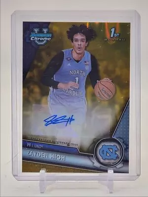 Zayden High 2023-24 Bowman University Chrome 1st Gold Lava Auto /50 Q0353 • $1