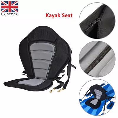 Kayak Seat Adjustable Sit On Top Canoe Back Rest Support Cushion Safety Black UK • £22.91