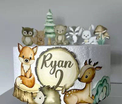 Woodland Animals Edible Cake Toppers / Fox Deer Hedgehog Sugarpaste Toppers • £7.90