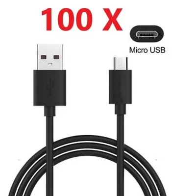 Wholesale Lot 10-100 Micro USB Cable Charger Cord Samsung Galaxy S5 S6 S7 Black • $12.99