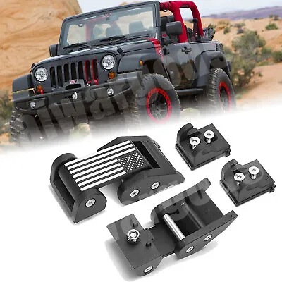 Black Aluminum Hood Locking Latch Catch Kit For Jeep Wrangler JK JKU 2007-2018 • $30.39