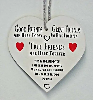 £2.50 • Buy Friendship Best Friend Plaque - Wood Hanging Red Heart 