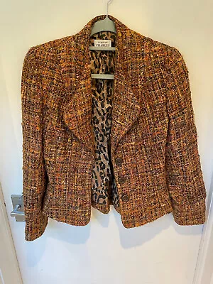 Caroline Charles Gold/Russet Wool Mix Boucle Jacket Size 8 But Would Fit 10/12 • £49.95