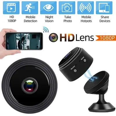 1080P WIFI IP Camera Wireless Hidden CCTV HD Small Smart Home Security IR Cam UK • £9.99