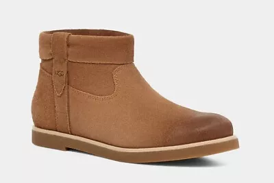 UGG Women's JOSEFENE Cuff Suede Ankle Boot Zipper Rubber Distressed Chestnut 5.5 • $54.99