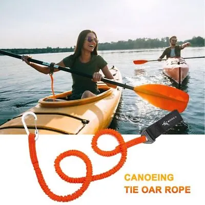 Kayak Canoe Paddle Leash Safety Fishing Rod Pole Coiled Lanyard Cord Tie Rope • $17.57