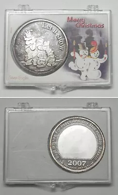 Proof 2007 Let It Snow Christmas Scene 1 Oz .999 Silver Ornament Coin In Merry • $36