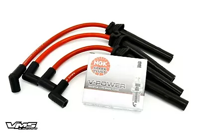 Vms Red Ignition Wires Ngk V-power Spark Plugs For 02-06 Mini Cooper 1.6 • $54.95