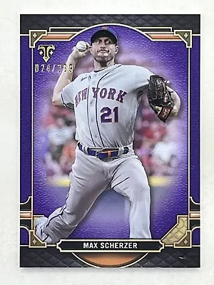 Max Scherzer 2022 Topps Triple Threads Amthyst /299 #91 MLB Mets Pitcher Card • $3