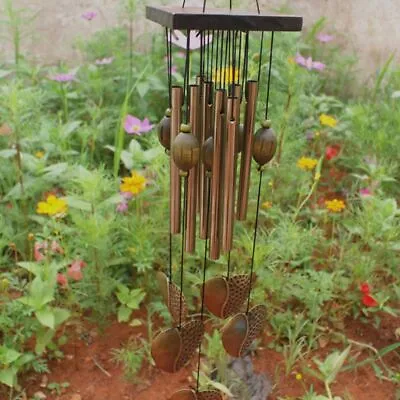 Garden Large Copper Love Wind Chimes Bell Ornament Windbell Gift Yard Home Decor • £8.97