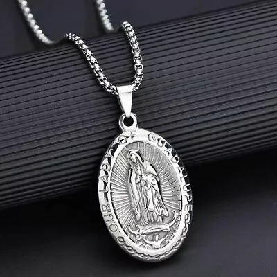 925 Sterling Silver Catholic Saint Virgin Mary Fashion Jewelry Pendant Necklace • $19.74