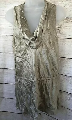 Martin + Osa Women's Large Gold Cowl Neck Tank Top Blouse 100% Silk Sleeveless • $20