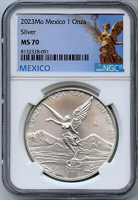 2023 Mexico Libertad NGC MS70 Onza 999 Silver 1 Oz Coin Moneda Plata Pura JP575 • $69.95