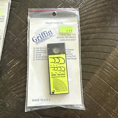 GRIFFIN HOOK & HACKLE GAUGE Fly Tying Tool - Made In The USA • $10