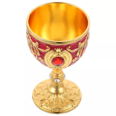  Red Alloy Wine Glass Miss Retro Golden Goblets Drinking Cups • $9.28