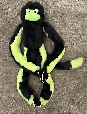 36” Fiesta Plush Monkey Clasping Hands & Feet Black Neon Green Puppet Large • $32.39
