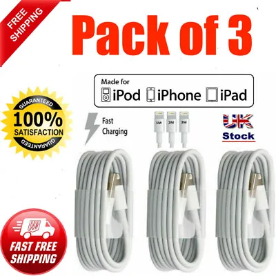 Heavy Duty USB Charger Sync Wire Cable Lead For IPhone 11 XR XS 8 7 6s IPad AIR • £2.95