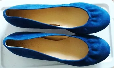 J CREW Women's Italian Suede/leather Cece Ballet Flats 8.5M Byzantine Blue • $42.50