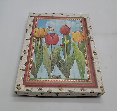 Vintage Stationar Set 25 Sheets Of Writing Paper With 13 Envelopes Tulip Designs • $12.95