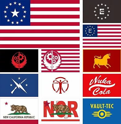 Fallout Flag Enclave BoS Commonwealth Minutemen Institute Nuka-Cola Vault-Tec • $17