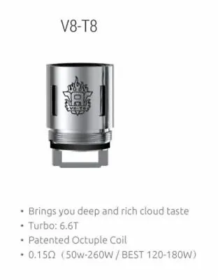 Genuine SMOK TFV8 Coils | V8-T10 | V8-T8 | V8-T6 | V8-X4 | V8-Q4 | V8-RBA | TPD • £10.99