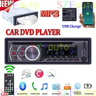 DVD CD Car Radio Stereo Player Bluetooth Handsfree Call AUX USB TF MP3 FM 1 Din • £45.59