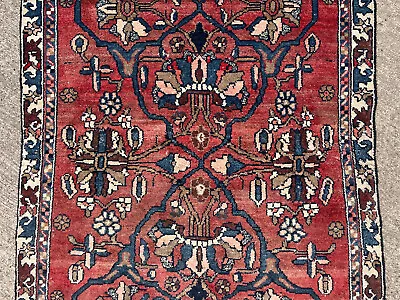 3x6 ANTIQUE RUG HANDMADE VINTAGE RUNNER HAND-KNOTTED Geometric Oriental Old 4x6 • $449