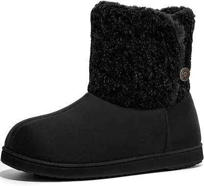 £9.29 • Buy Ladies Ankle Boots Slippers Womens Chenille Knit Suede Fur Warm Suede Bootie UK