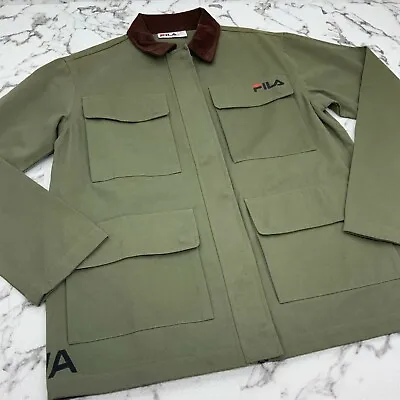 Men’s Fila Olive Brown Military Jacket (Slightly Damage On The Shoulders) • $125