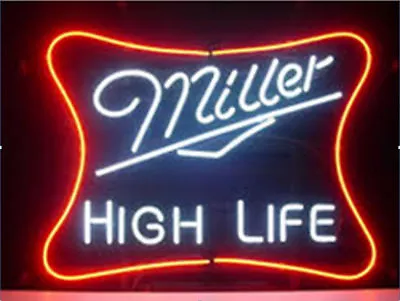 Miller High Life Lite Beer 17 X14  Neon Light Sign Lamp Bar Open Club Wall Decor • $122.49