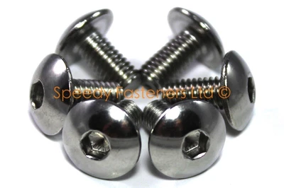 £6.99 • Buy 6x Stainless Steel Motorcycle Fairing Bolts M6 X 12mm Pan Button Allen Key Bolt