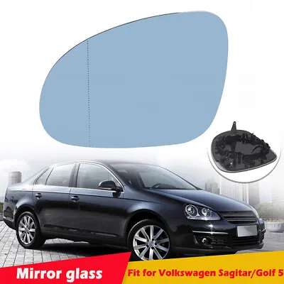 Left Door Mirror Glass Heated W/Holder Fits VW Golf GTI Jetta MK5 Passat B6 BA • $15.99
