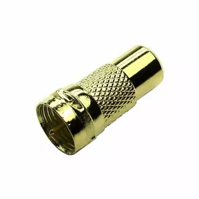 F Type To RCA Adapter Phono Male To Female Satellite Connector Coaxial Gold • £1.99