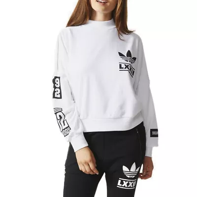 Adidas Originals Women's Lightweight Cropped Sweatshirt - White - Clearance • $30