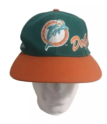 Vintage Rare Miami Dolphins Cap 80s 90s NFL Snapback Apex One Made In Taiwan • £24.99