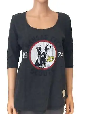 $29.99 • Buy Kansas City Scouts Retro Brand Women Gray 3/4 Sleeve Boyfriend T-Shirt
