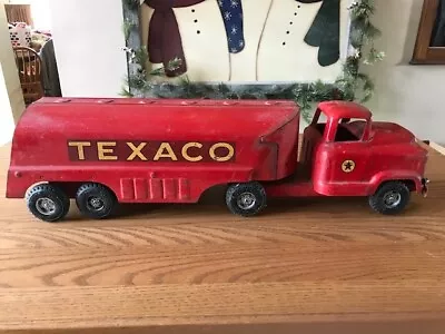 Vintage Red Buddy L Texaco Fuel Tanker Truck Pressed Steel • $89