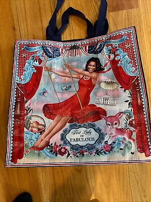 Michelle Obama  Blue Q  Tote Bag 2010 Mighty Michelle First Lady Of Fabulous! • $65