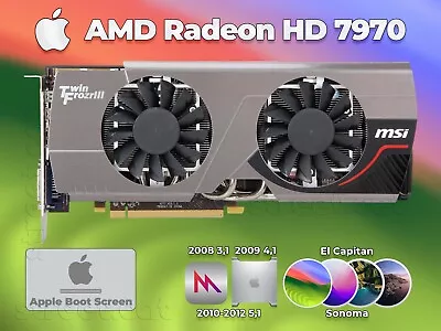  AMD Radeon HD 7970 3GB Video Card Apple Mac Pro 4K Sonoma Metal Support  • $110