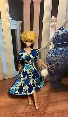 Vintage Barbie Clone Dress Blaze O’ Glory BABS Floral Satin Fab Lu HTF No Doll • $52