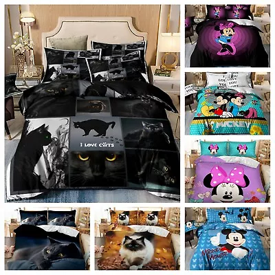 Cartoon Animals Soft Quilt Duvet Cover Bedding Set Single Double King All Size • £21.99