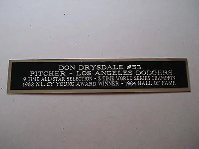 Don Drysdale Dodgers Autograph Nameplate For A Baseball Jersey Case 1.25 X 6 • $6.50