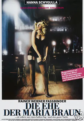 The Marriage Of Maria Braun Fassbinder Movie Poster Print • $6.49