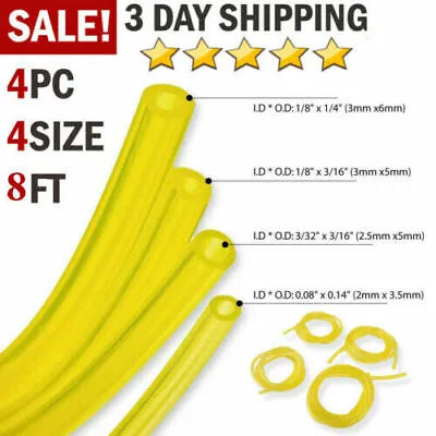 4 Sizes Gas Fuel Line Hose Yellow 32Ft Fuel Tube For 2 Cycle Small Engine  • $10.89